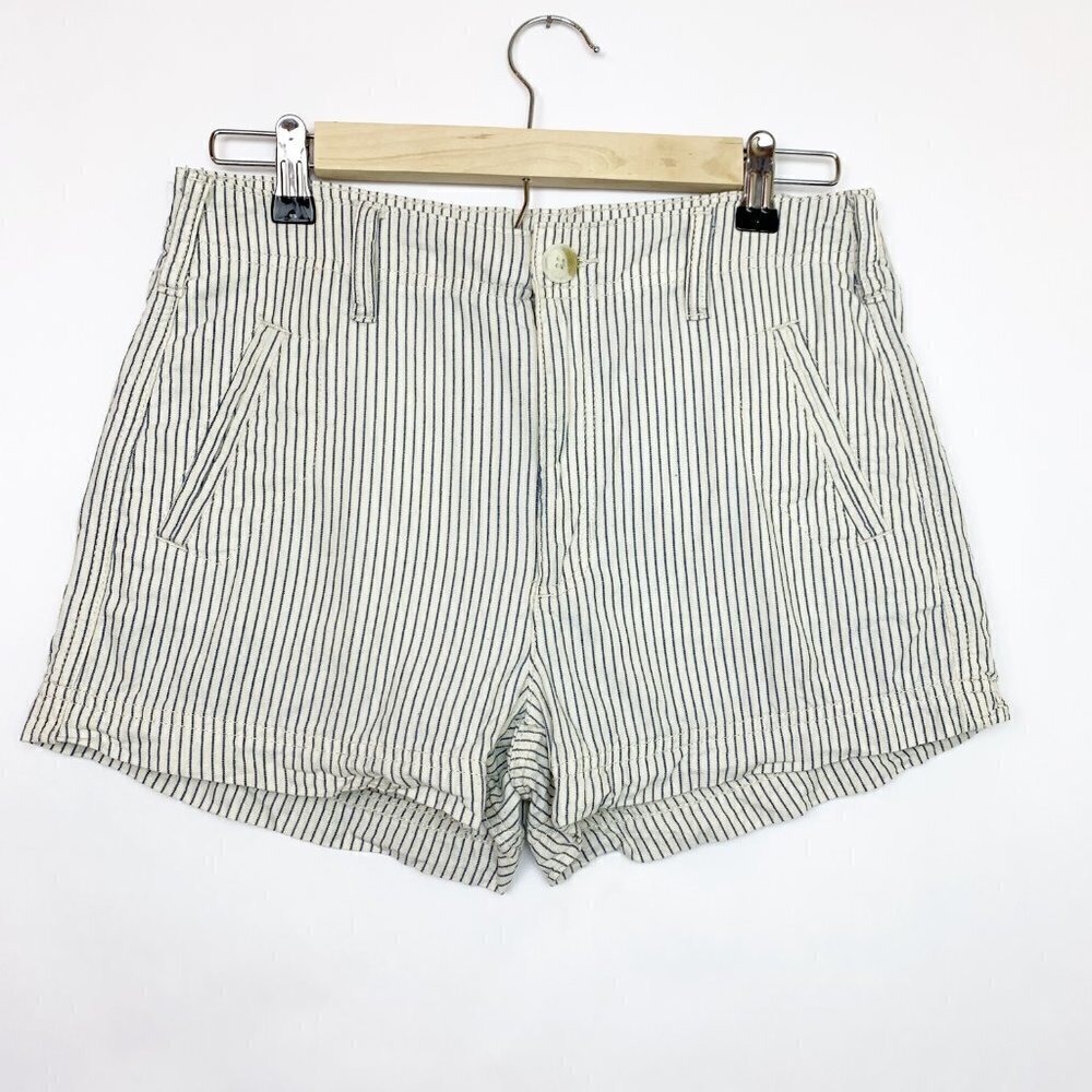American Eagle High Rise Striped Cotton Shorts